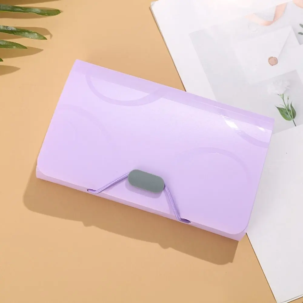 Portable Stripe Rainbow Organ Bag 13-grid Wear-resistant A6 File Storage Bag Large-capacity Spring Rope Bill Package School