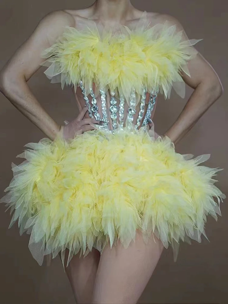 Pink Purple Explosion Net Mini Skirt Diamond Puff Party Rock Drag Queen Club Party Birthday Special Ocassion Sexy Costume Rave