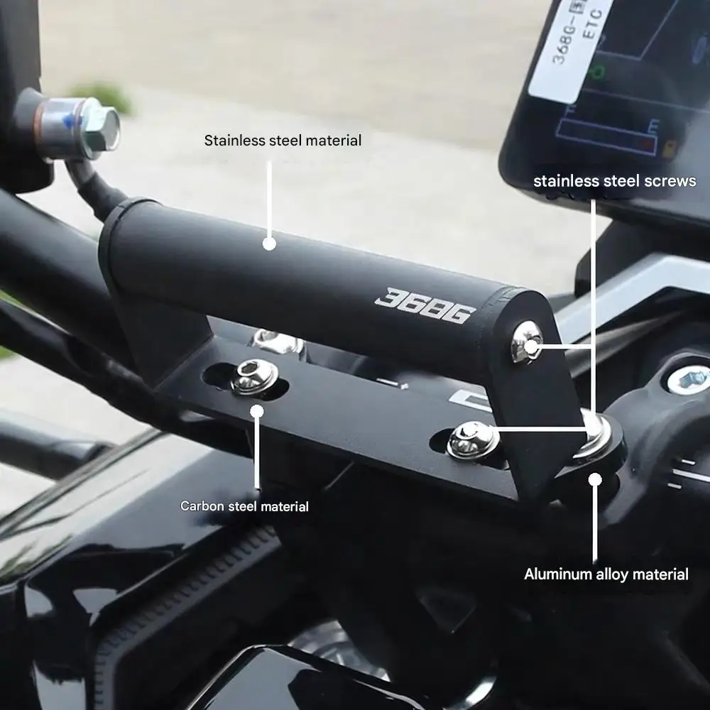 Modified phone navigation holder with front extension crossbar for ZONTES 2024-2026 368G models.