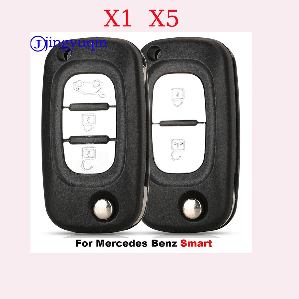 

Jingyuqin X1 X5 чехол для дистанционного ключа автомобиля, чехол-брелок для Mercedes Benz Smart Fortwo 453 Forfour 2015 2016 2017, складной ключ