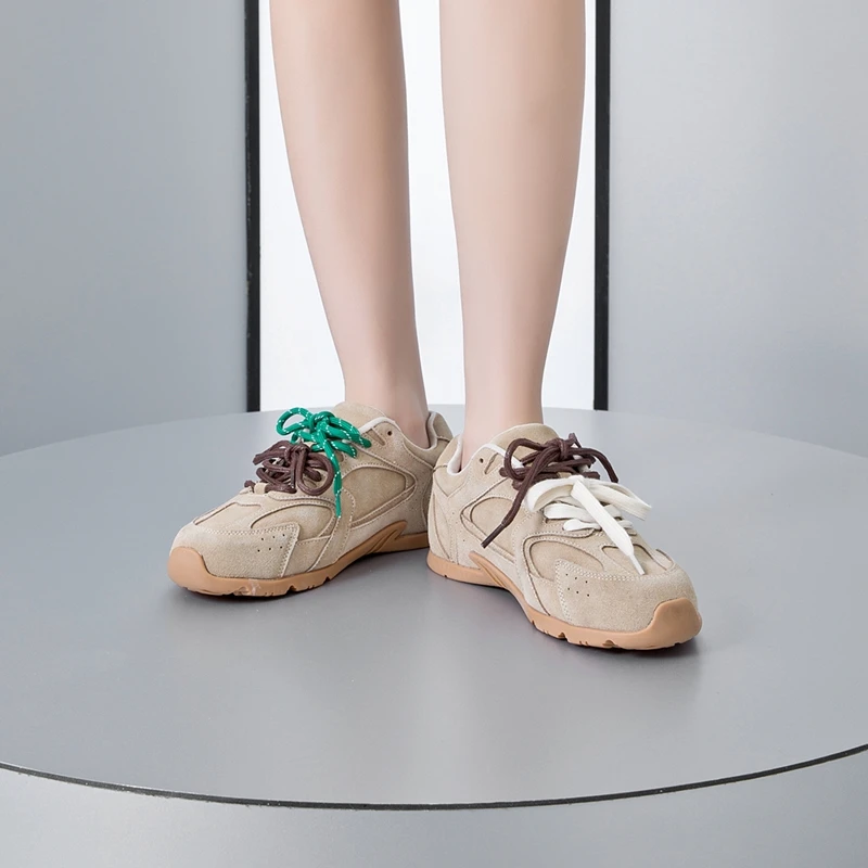 AIYUQI Damen-Sneaker 2026 – Neue rutschfeste deutsche Trainingsschuhe für Damen, flache, große Größen, aus echtem Leder, Laufschuhe für Frauen – Detail 3