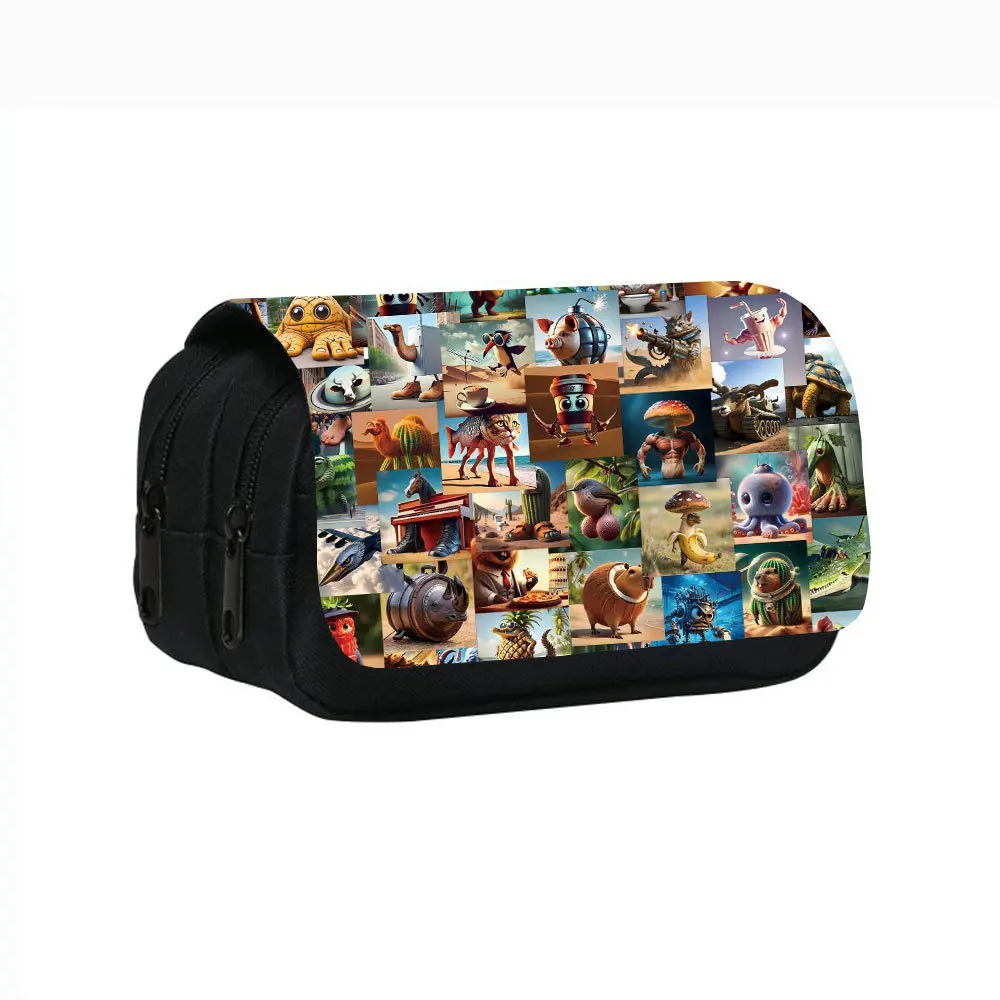 Tung Tung Sahur Italienisches Brainrot Meme Federmäppchen Stiftbox Taschen Mädchen Jungen Große Aufbewahrung Studenten Schule Kosmetik Federmäppchen