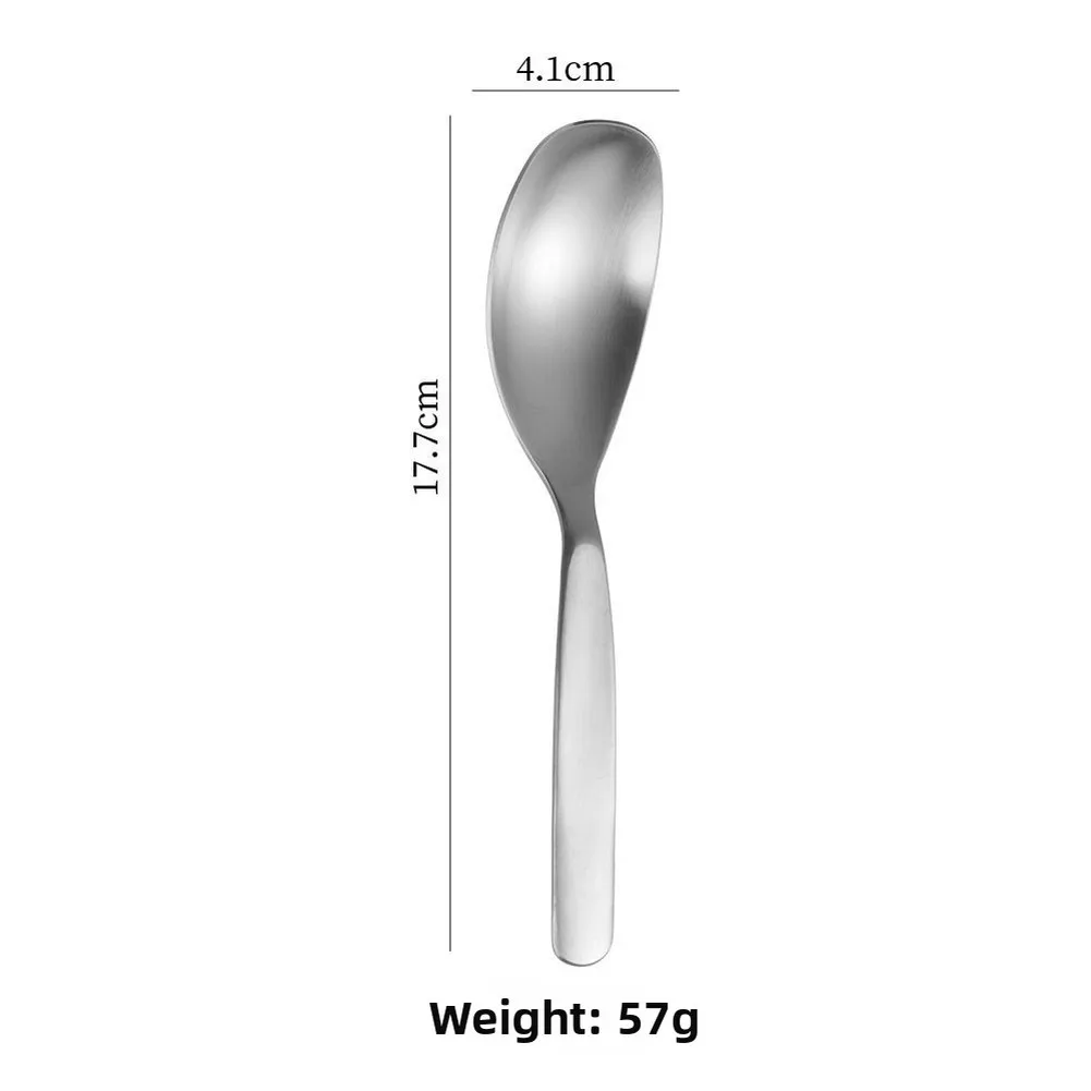 304 Stainless Steel Spoon with Square Head and Matte Brushed Finish for Practical For Home Cooking Applications