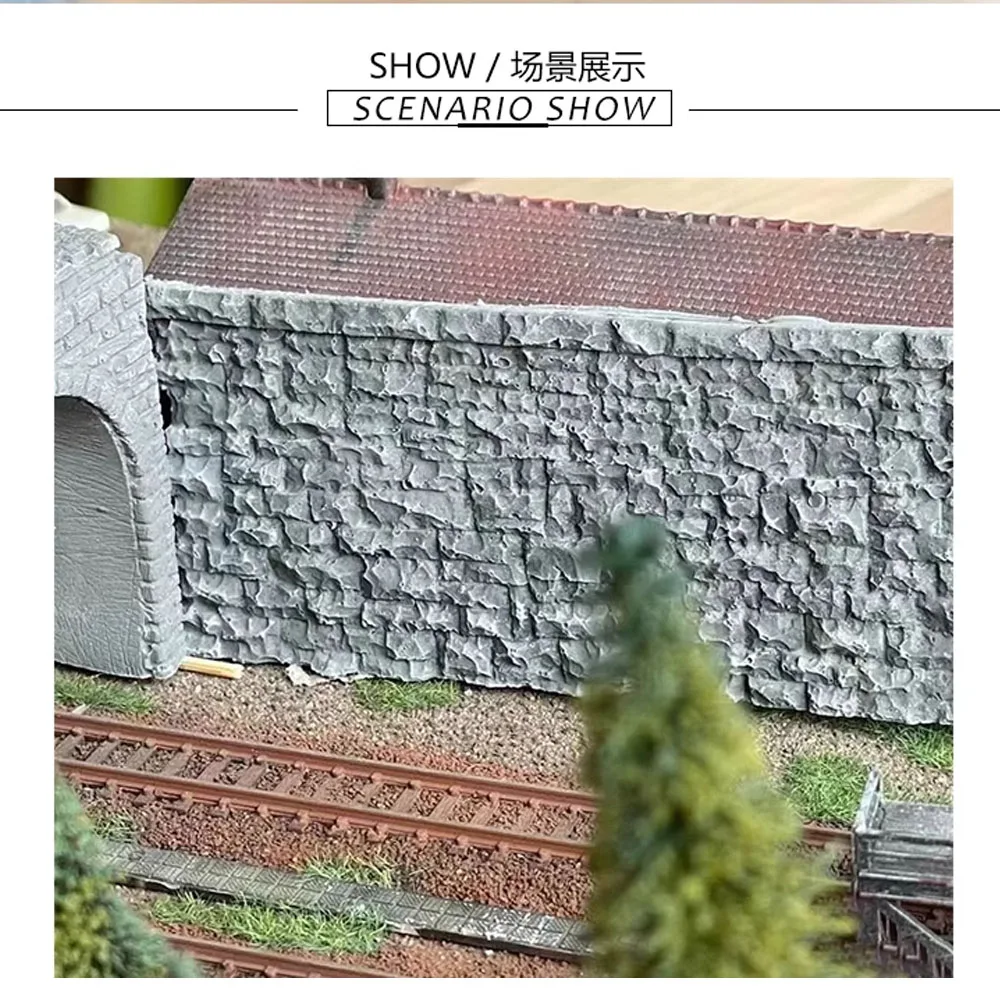 Modelo de protección de pendiente de tren ferroviario, 5x15cm, simulación de pared en miniatura, mesa de arena, paisaje, fabricación de modelos Diy para Diorama, 1 ud.