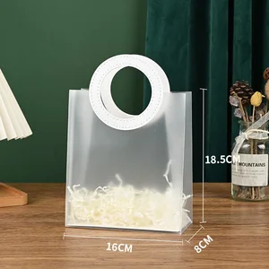 10 pçs sacos de presente saco de embalagem de pvc com alça acessórios de casamento festival lembrança festa presente embalagem de presente armazenamento em casa 8 principais vendas bolsas vinil - №7