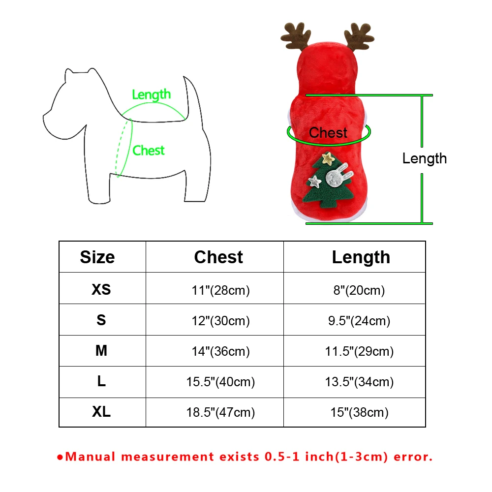 Dog Christmas Clothes Costume Winter Dog Cat Coat For Small Dogs Cats Chihuahua Yorkshire Terrier Pet Clothes Ropa para perro