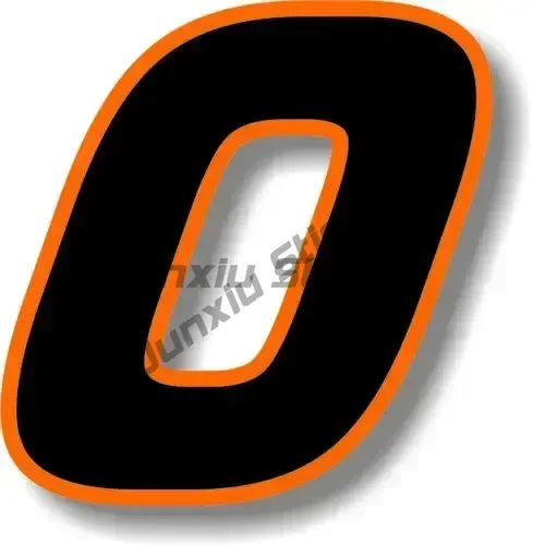 

Car Sticker Exterior Accessories Car Custom Race Number Square Font Black with Orange Border Sticker Graphic