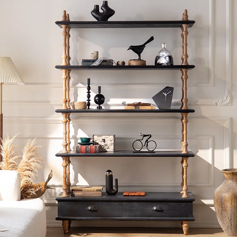Modern storage five-layer frame living room display cabinet with drawer simple layer frame flower stand hotel decorative cabinet