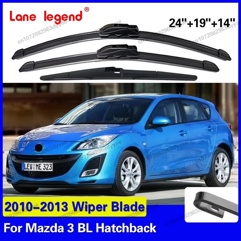 

3 шт. передних и задних щеток стеклоочистителя для Mazda 3 BL Hatchback 2010-2013, аксессуары для окон, 21"+19"+14"