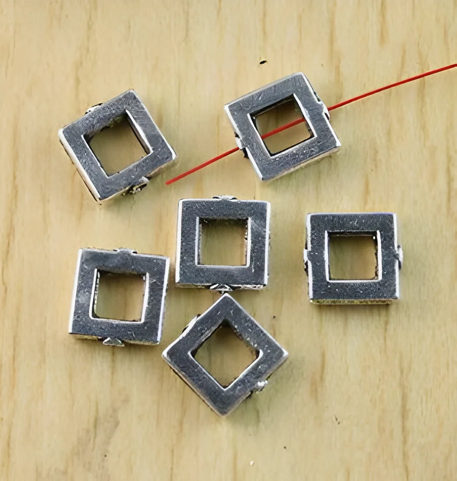 

25pcs 10.1x9.5mm Zinc alloy matel cuboid frame spacer beads T1194