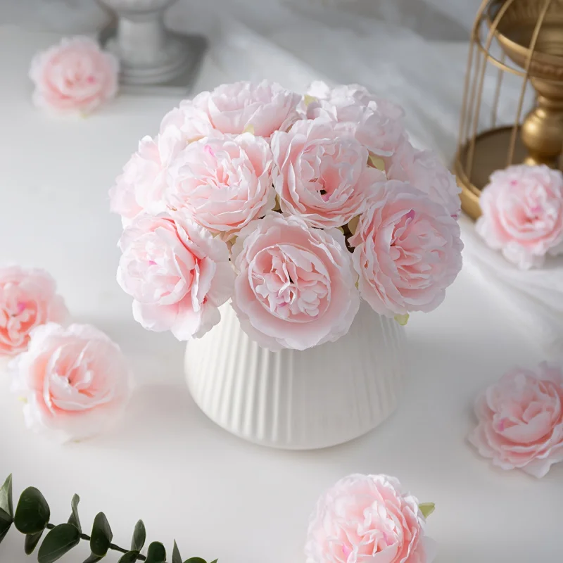 

USA 10pcs Artificial Peony Flower Heads Realistic Pink Peonies For Wedding, Party Home Decor Durable Plastic Simulation Flowers