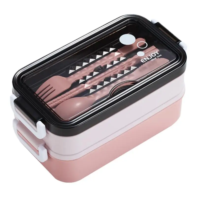 E8BD Two Layer Insulation Bentos Box Silicone Seal Comfort Handle Daily Commutes