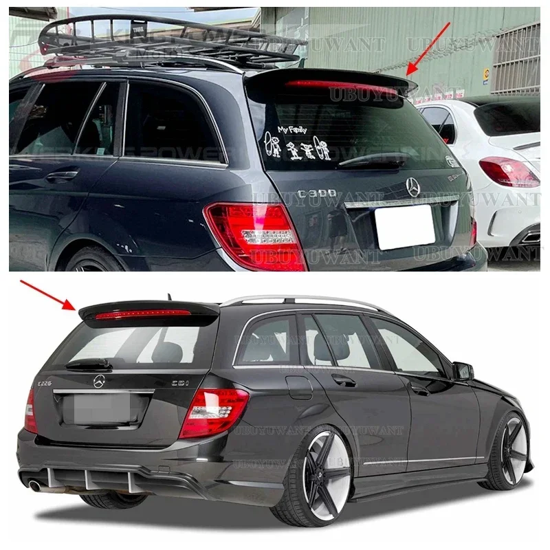 For Mercedes Benz W204 Wagon C200 C300 C63 Estate /  High Quality Carbon Fiber Roof Spoiler Car Rear Wing  2010-2014