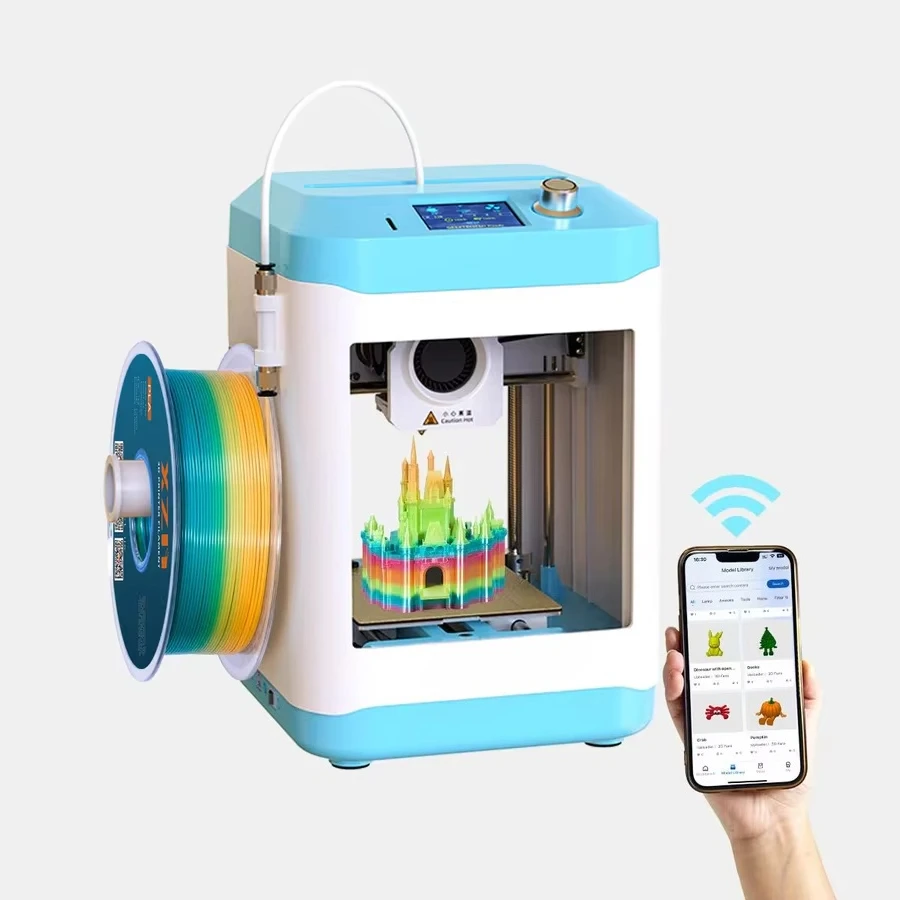 UK Warehouse M1Mini 3D FDM Printer Fully Assembled Mini 3D Printer for Kids and Beginners WiFi 3D Home Printer