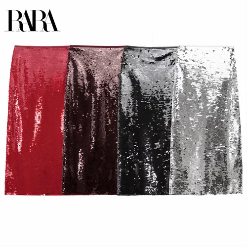 2025 RARA invierno nuevo producto moda mujer temperamento Casual adelgazamiento con cuentas media cintura Midi media falda