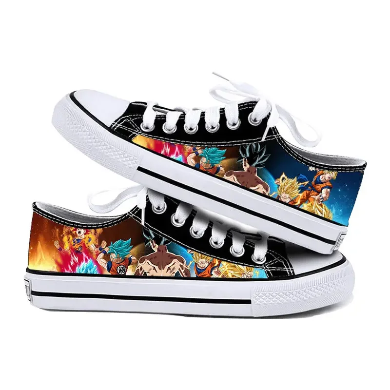 Dragon Ball Son Goku Boys Canvas Shoes Fashion Anime Theme Men\'s Vulcanized Shoes Low Upper Casual Sneakers Plimsolls Breathable