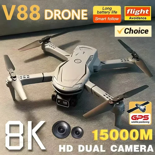 Caliente KBDFA V88 WIFI Drone con gran angular HD 8K mantener plegable Quadcopter altura de la cámara RC helicópteros Drones juguetes para niños regalos