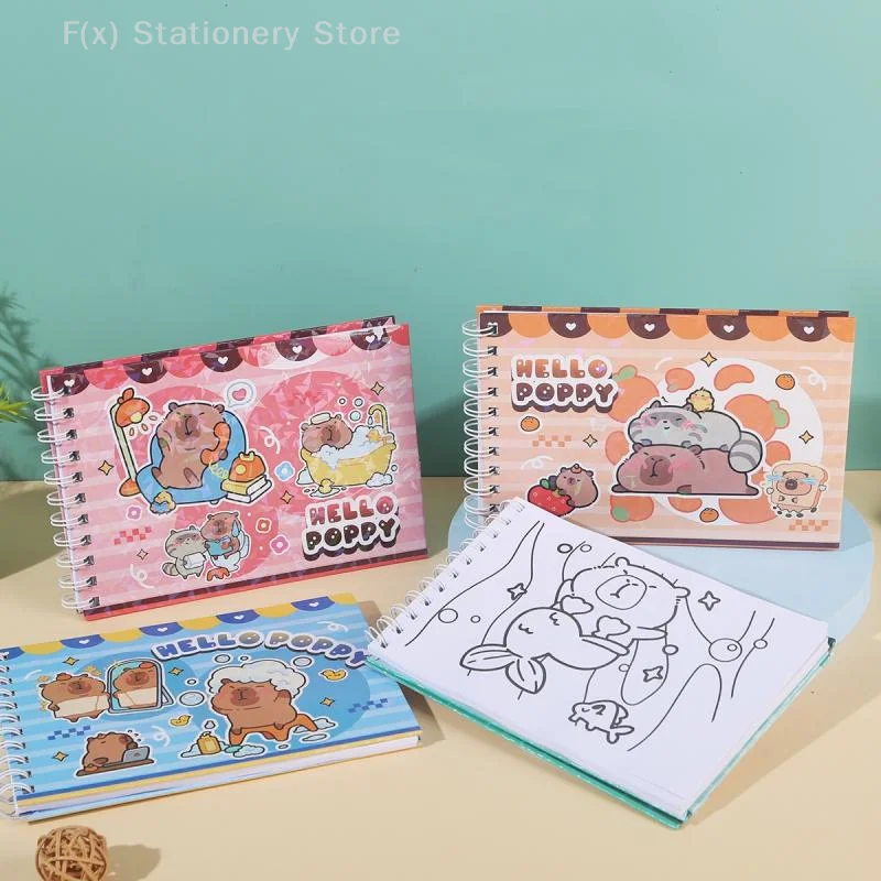 

1Pcs Cute Capybara Characters Coloring Book Kids Coloring Book Animal Theme Graffiti Painting Book Bobbie Goods Coloring Book