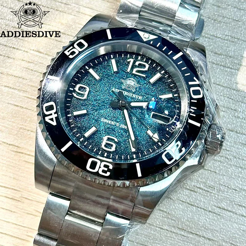 Addiesdive موضة ساعات كوارتز 41 مللي متر اليابان 2115 AR المغلفة 200 متر مقاوم للماء غواص ساعة BGW9 سوبر مضيئة الفولاذ ساعة رجالي