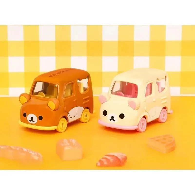 Takara Tomy Tomica Kumamon Brown Rilakkuma exquisito coche fundido a presión de aleación de dibujos animados modelo juguetes para niños regalo de cumpleaños de Navidad