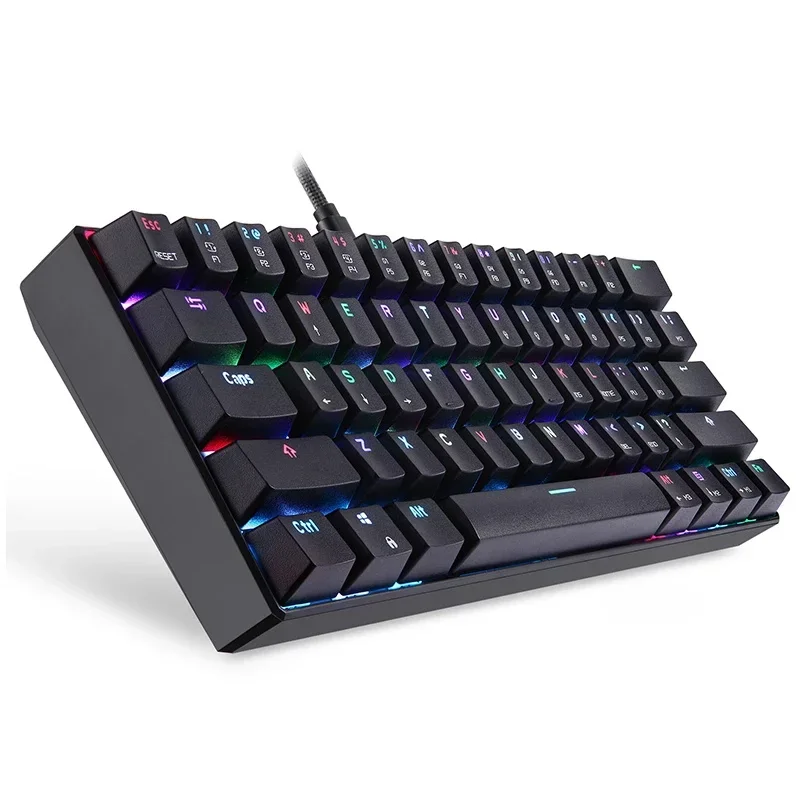 

'For 61 Keys USB Wired LED Backlight Portable 60% PC Computer Gamer Gaming Mechanical Keyboard