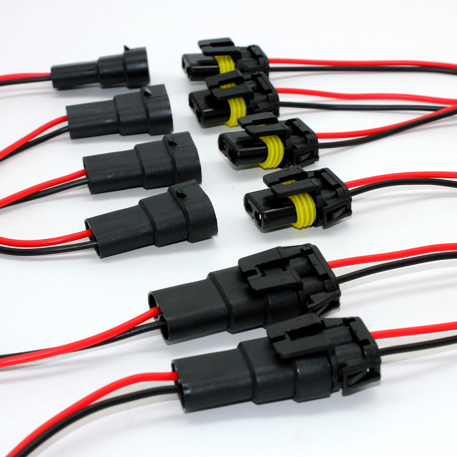 12PCS 9006 9005 Waterproof Male and Female Electrical Connector Plugs 2-pin Mode With Wire for The Car Motorcycle Pedal Vehicle