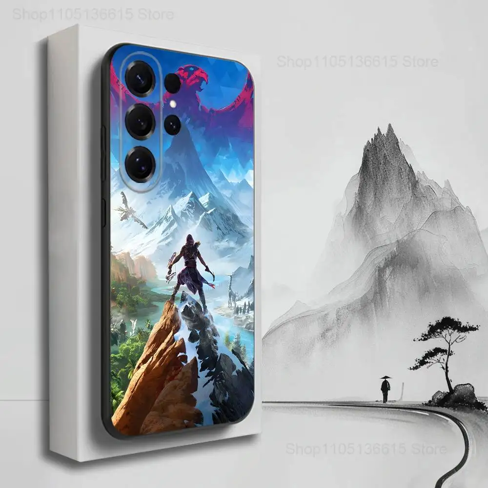 حافظة هاتف H-Horizon Z-Zero D-DAWN لهاتف سامسونج S25، S24، S23، S22، S21، S20، S10، S9، Ultra، Plus، Lite، FE، غطاء أسود من السيليكون الناعم