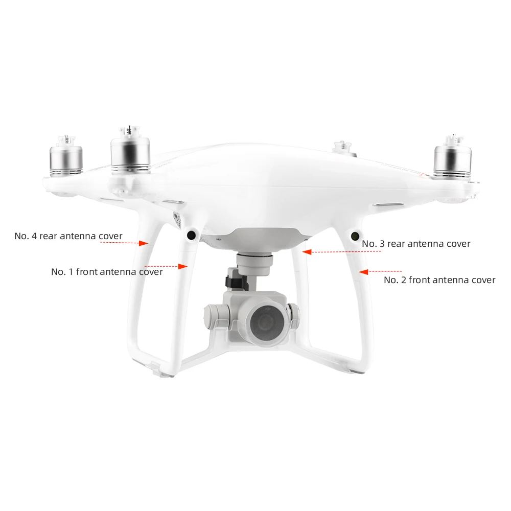 4Pcs Landing Gear Antenna Cover Replacement Decorative Cap for DJI Phantom 4 Pro Replacement Parts