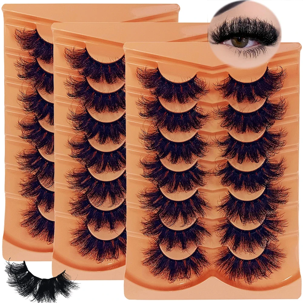 21Pairs/3Pack 3D fluffy false eyelashes for dramatic false eyelashes Messy False Eyelashes Fluffy Thick Lashes