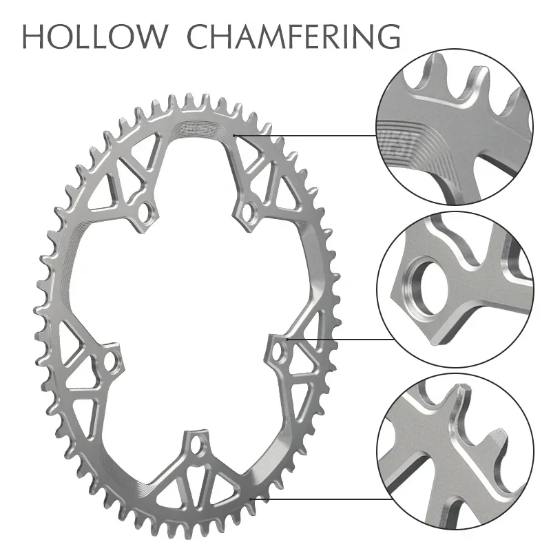 PASS QUEST 135BCD Five-Claw Chain Wheel For CAMPAGNOLO Chainring Road Bike Sprocket 40 42 44 46 48 50 52 54 46 58T Silver