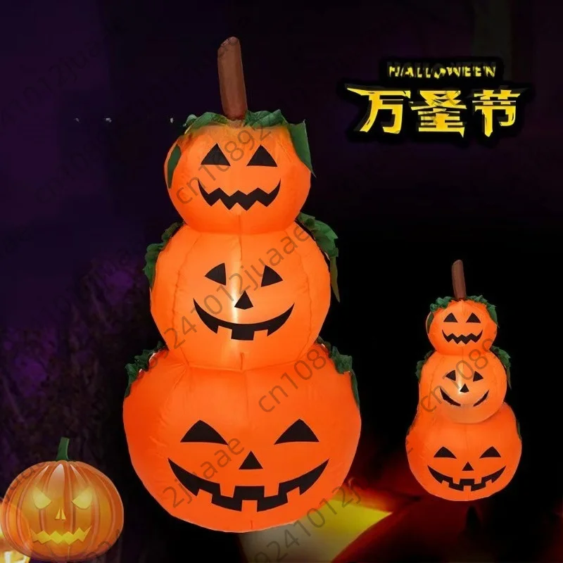 Halloween pumpkin inflatable mold 1.2 meters 3 pumpkin ghosts Halloween decoration atmosphere decoration inflatable mold