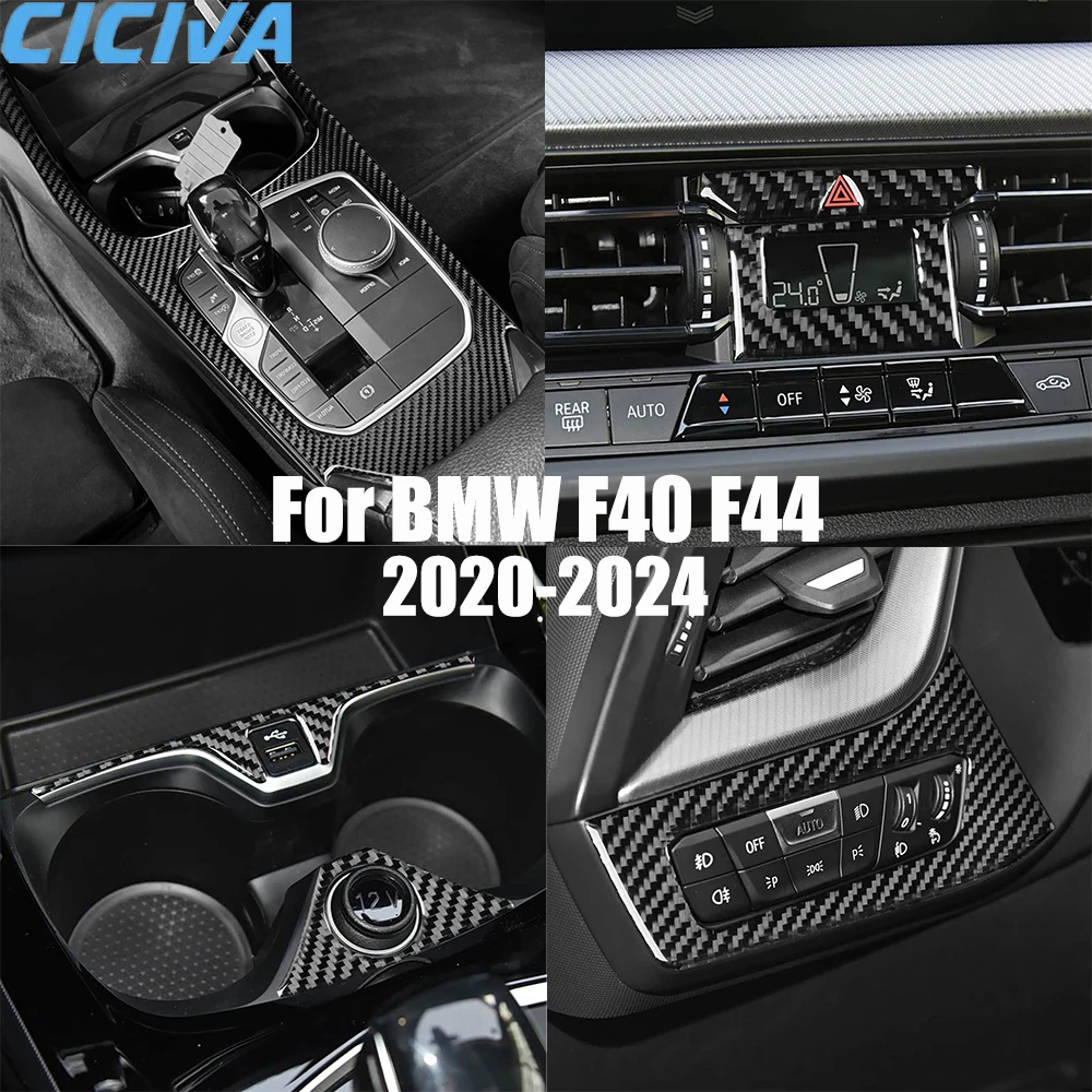 Echte carbon fiber auto-accessoires zwarte trim cover zachte sticker voor BMW 1/2 Serie F40 F44 2020 2021 2022 2023 2024 - afbeelding 2