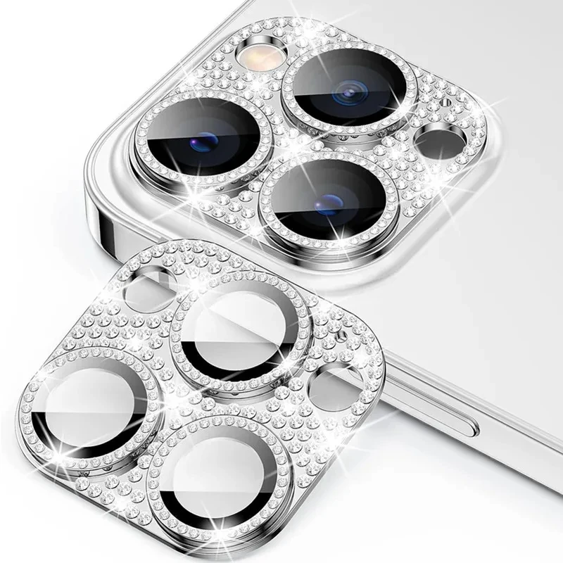 

3D Rhinestone Diamond Glitter Camera Lens Protector for iPhone 11 13 14 15 16 Pro Max 14 15 Plus 12 Mini Glass Lens Accessories