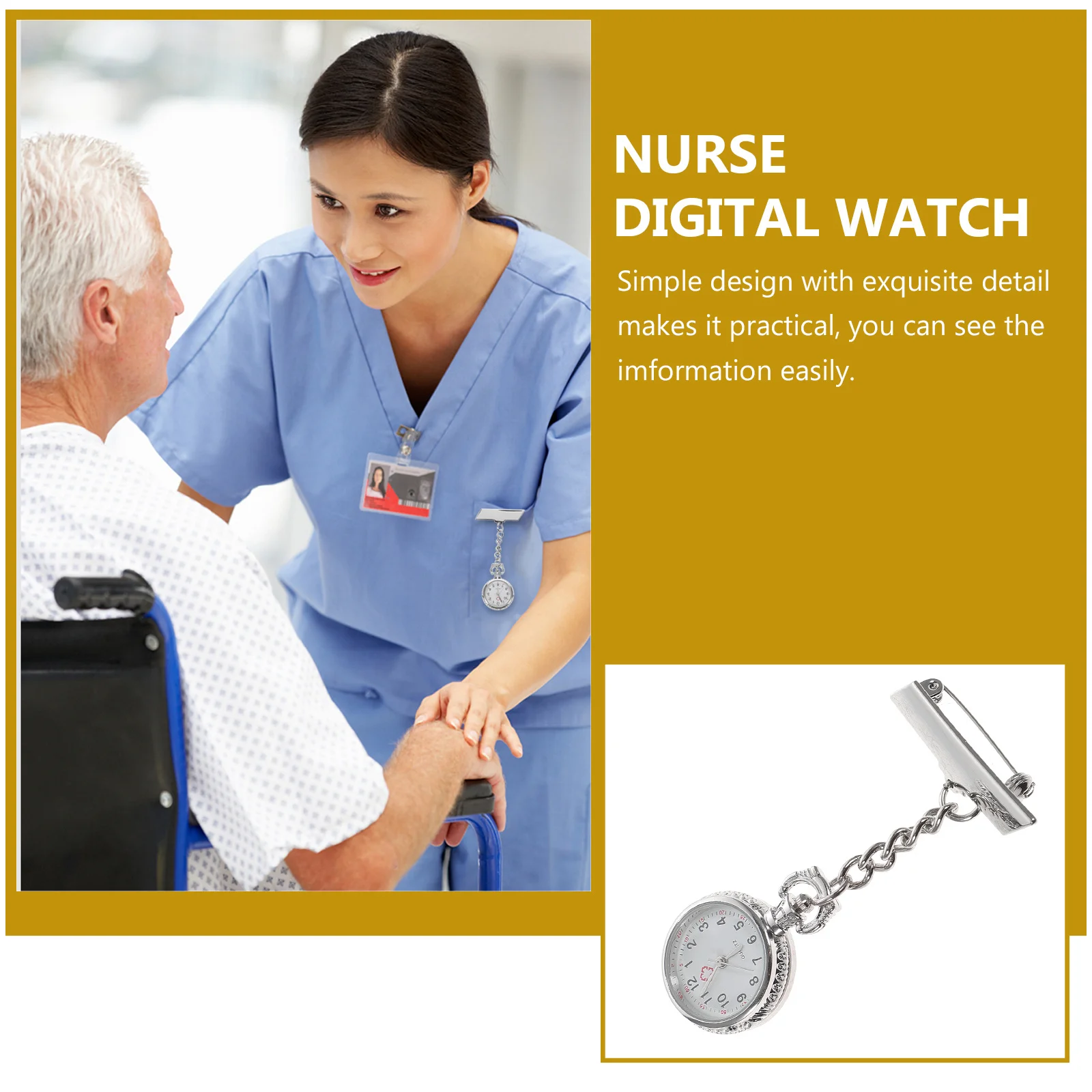 Doctor Nurse Pocket Watch Creative Personalized Fashionable Durable Safe Use Nail to Clothes Accurate Time Keeping