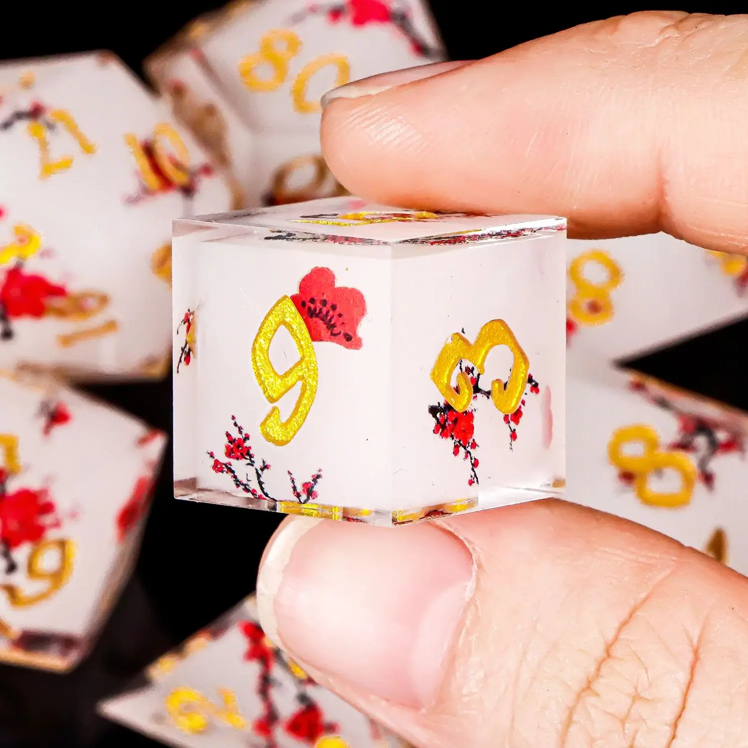 اليدوية DND زهر البرقوق الصلبة الراتنج مجموعة نرد متعدد الجوانب نرد متعدد السطوح ل D & D RPG لعبة الطاولة النرد للزنزانة والتنين