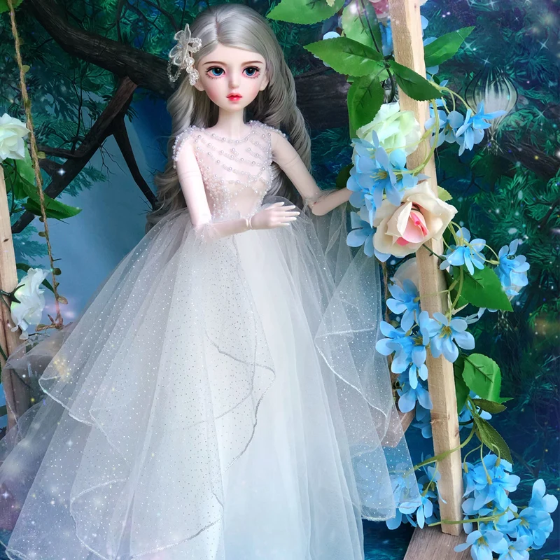 1/3 BJD 60cm nude joint body Female Doll Changing Eyes Hair Doll Diy Makeup Girls Doll Toy Gift toy