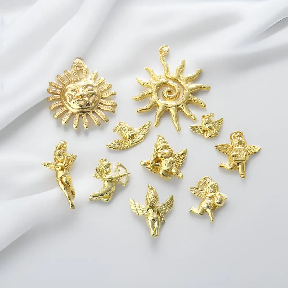 1PC fashionable and personalized copper sun angel DIY pendant accessory necklace bracelet earring accessory pendant