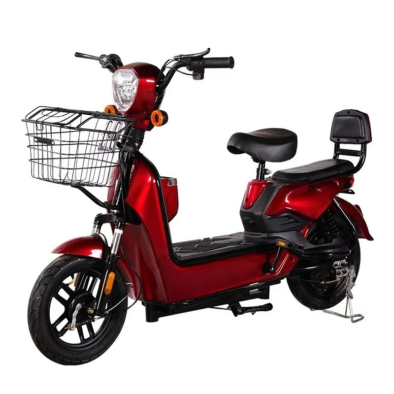 Side profile of 2-seat electric moped scooter