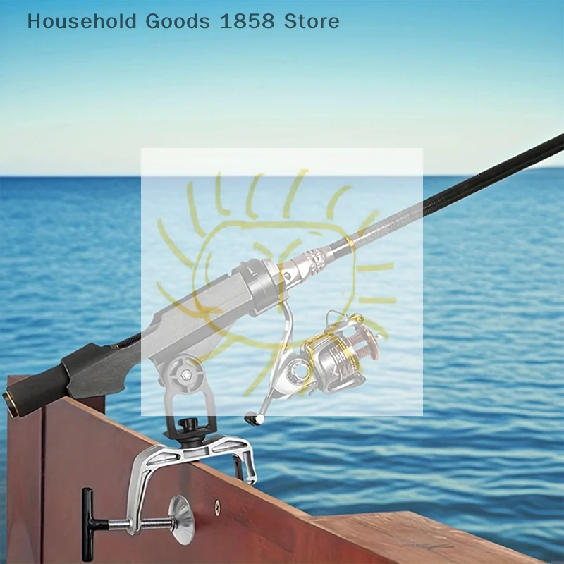

1pcs 360° Adjustable Fishing Rod Holder With Large Clamp Opening Pole Multi-Functional Boat Fishing Rail Mount For Yachts Kayak