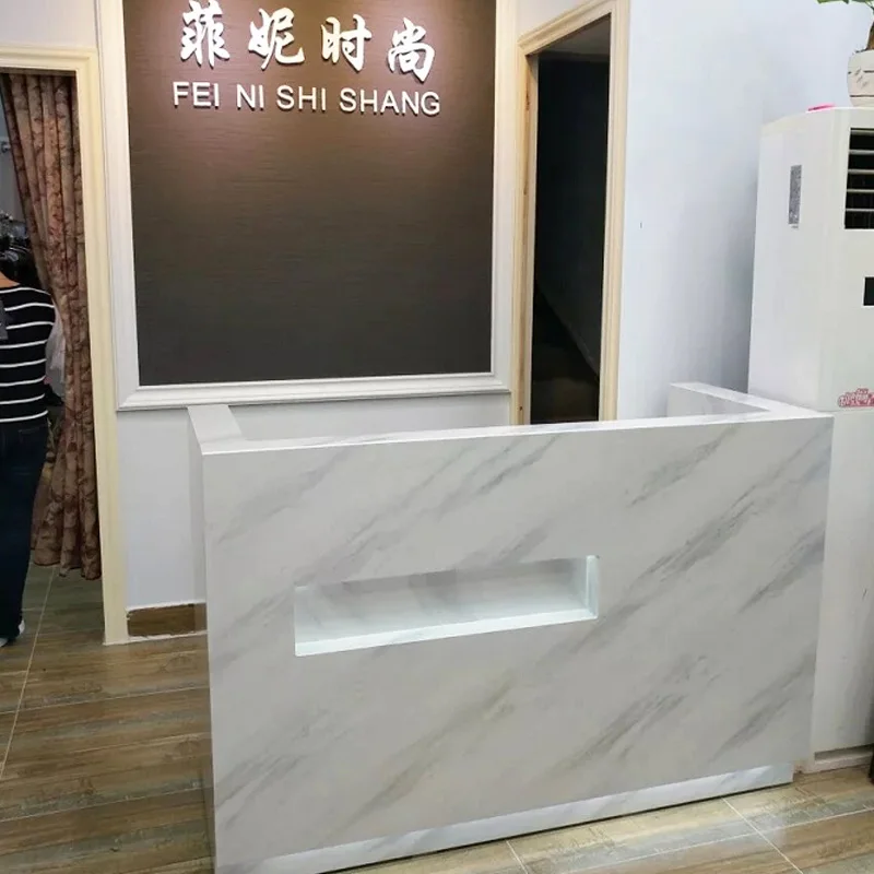 Imitation Marble Checkout Page Store Small Simple Modern Women's Clothing Store Bar Counter Beauty Salon Counter Front Desk