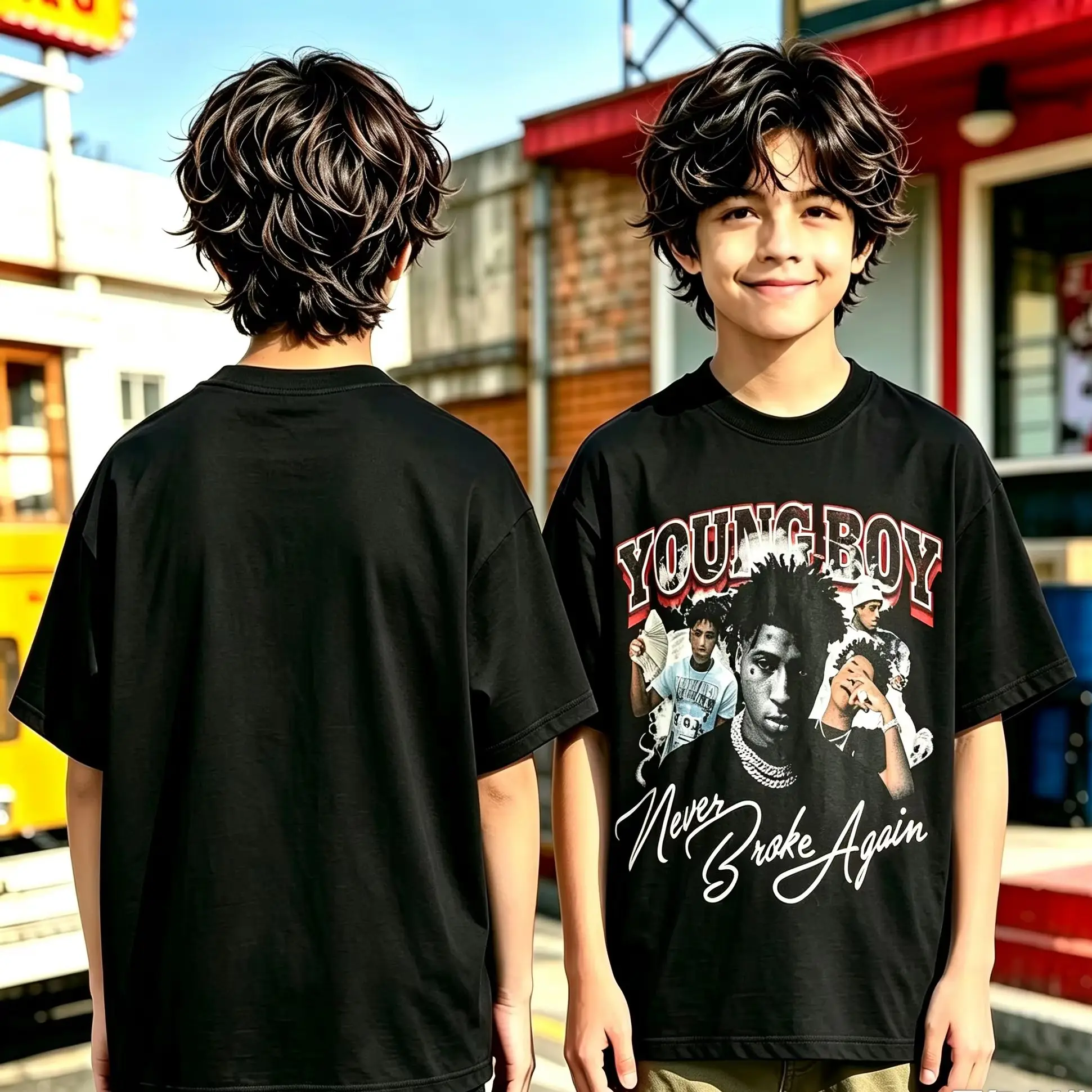 1pc Young Boy Never Broke Again American Rapper Hiphop Printed Cotton T shirt Unisex Men Women Kids Summer Streetwear Casual