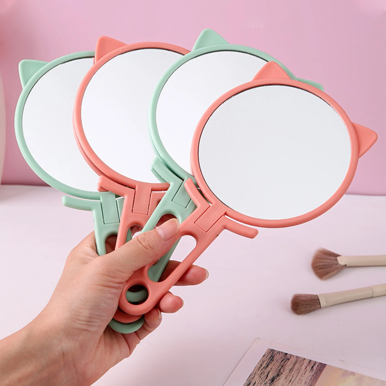 180° Rotatable Makeup Mirror For Woman Small Handheld Folding Makeup Vanity Mirror Portable Pocket Compact Mirror Makeup Tool