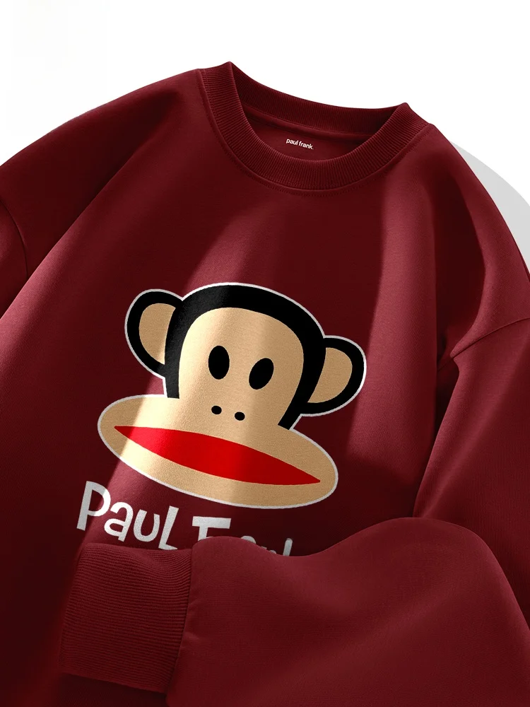 

Мужская толстовка Paul Frank Large-Mouth Monkey AnKela с красной флисовой подкладкой, модная утепленная верхняя одежда для пар на осень-зиму