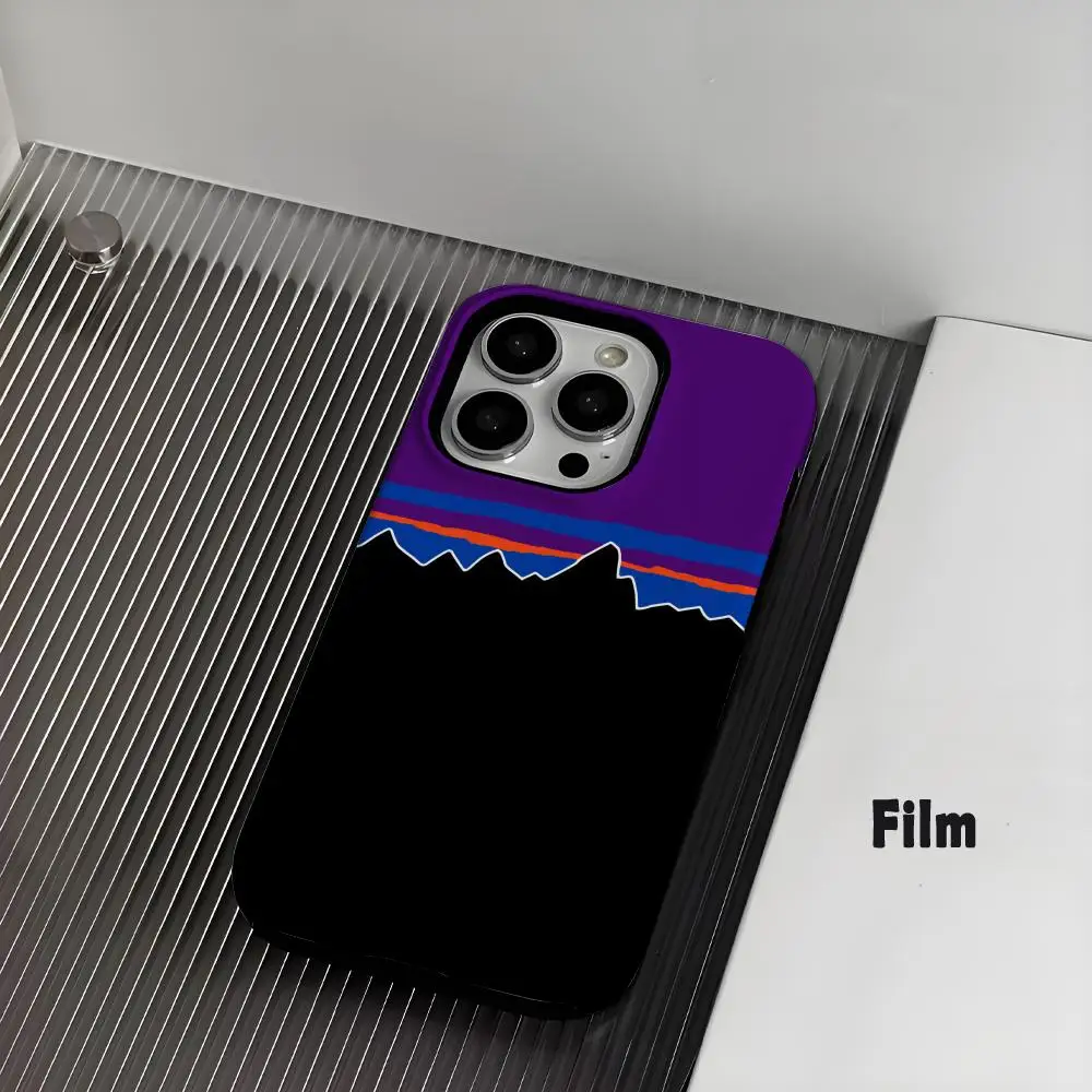 Patagonias تصميم جراب هاتف جراب هاتف مغناطيسي آيفون 16 15 14 13 12 11 برو ماكس X XR XSMax 7 8 Plus لامع فيلم الصلب PC C