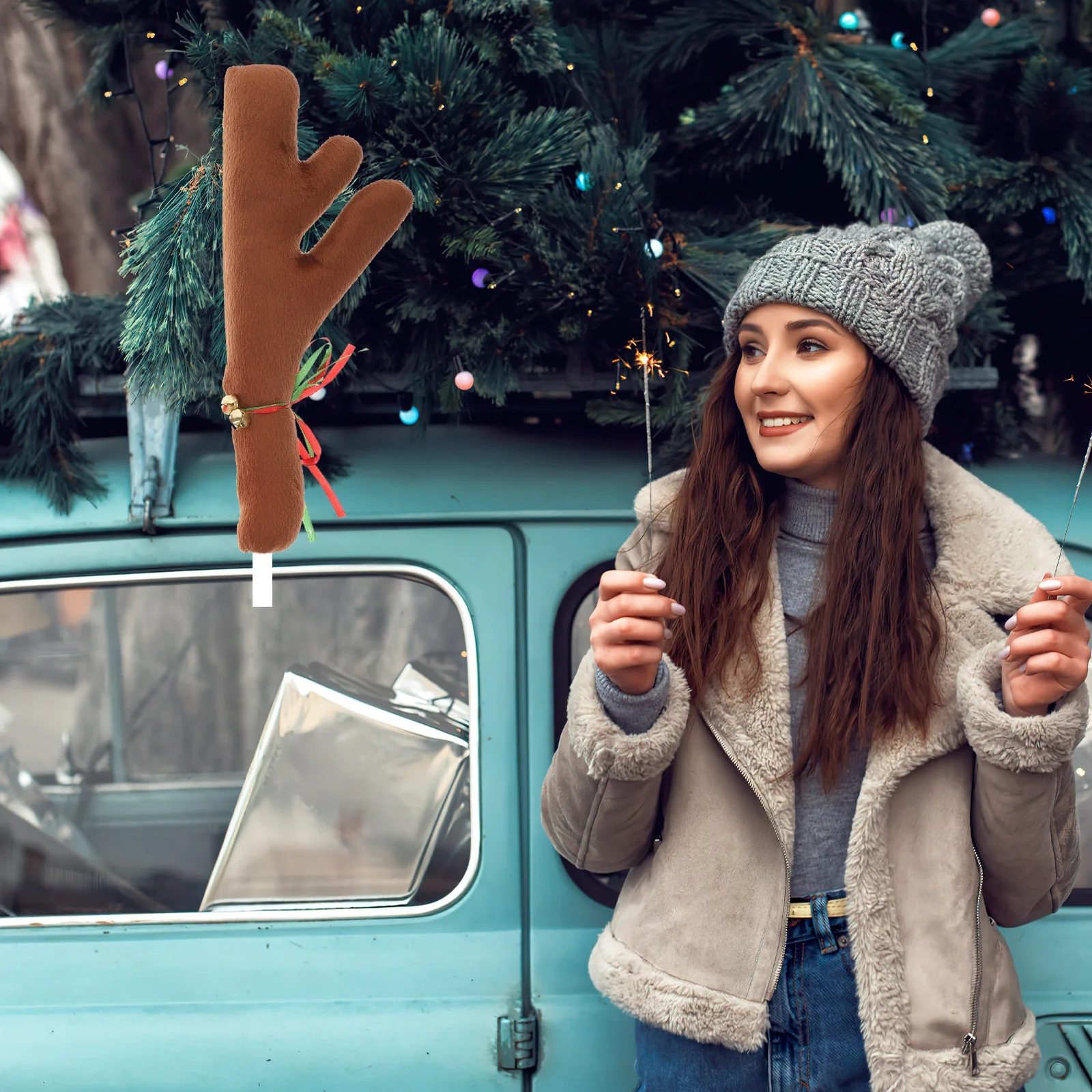 

1Set Automotive Holiday Accessories Reindeer Antlers Car Decor Christmas Driving Experience Warm Pedestrians Cyclists Seasonal