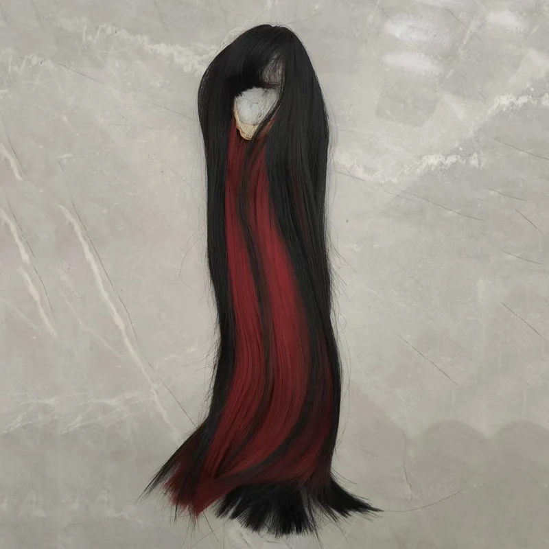 

Doll Wig for 1/3 1/4 1/6 Bjd Doll Dual Color Long Hair with Bang High Temperature Silk Diy Girl Toys Dress Up Doll Accessories