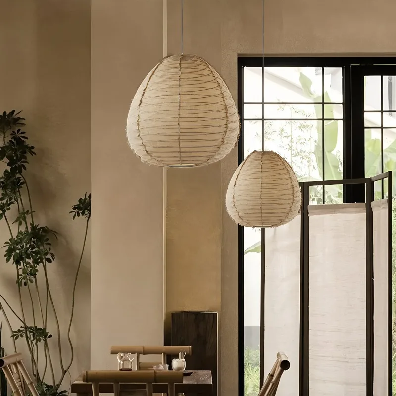 اليابانية القماش المعدني قلادة أضواء الإقامة المنزلية غرفة الشاي مطعم زن مستوحاة فانوس شكل متجر الملابس مقهى Hanglamps