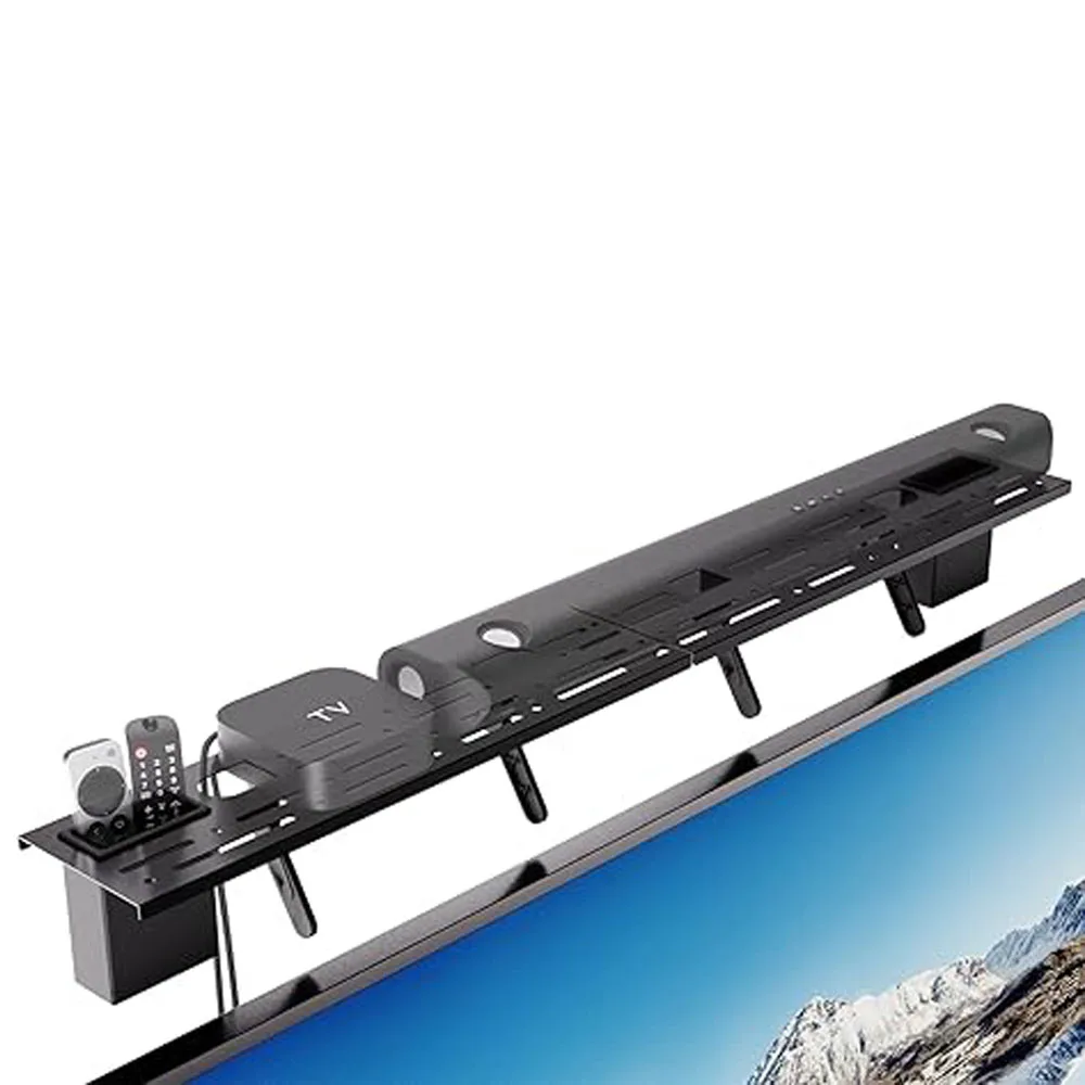 

TV Top Shelf Monitor Mount Floating Stand with Storage Boxes For Apple TV Speaker Router Switch Remote Control Tv Accessories