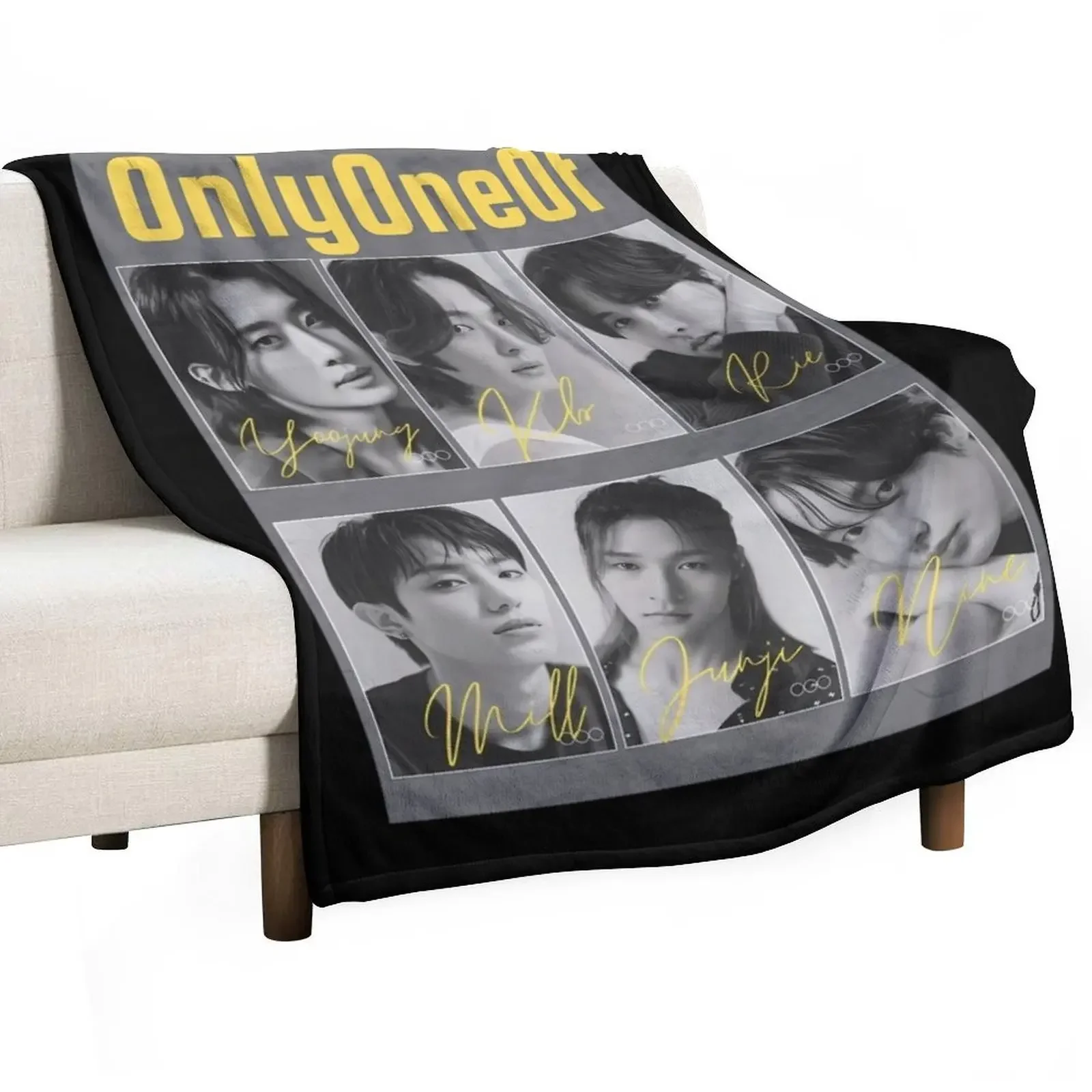 Onlyoneof Kpop Members Throw Blanket Sofas Loose Flannel Quilt Cute Thermals For Travel Blankets