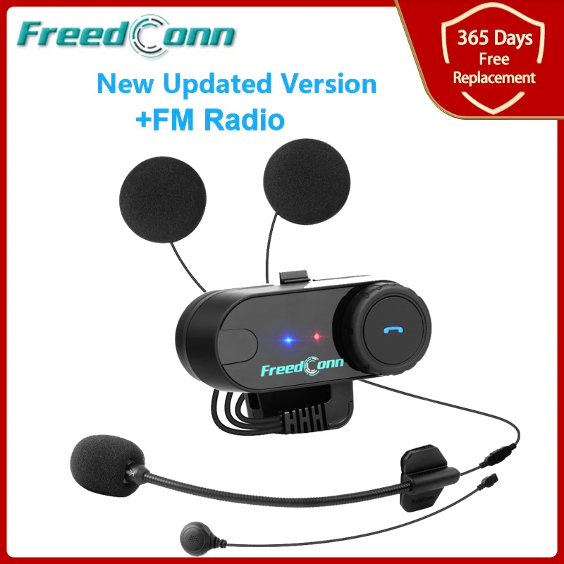 Updated Version! Original FreedConn T-COM VB Motorcycle Bluetooth Helmet Headset 800M Intercom Multi Interphone FM Radio